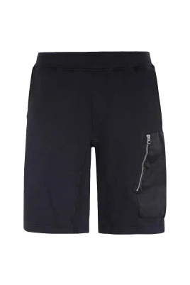 Marinblå Bomull Fleece Shorts