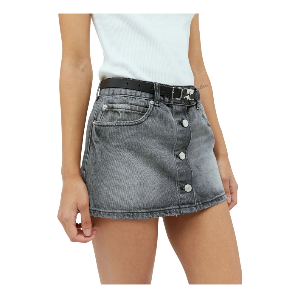 Courrèges Women's Gray Trucker Denim Mini Skirt - Denim Skirts - S - Skirts