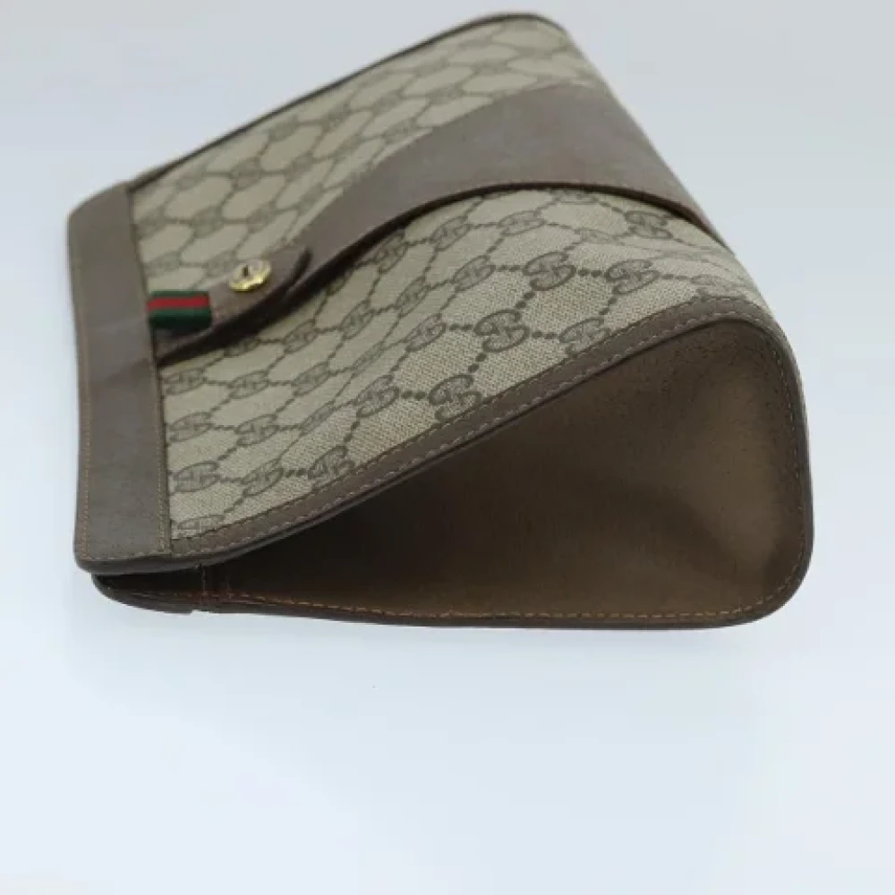 Gucci Vintage Pre-owned Canvas clutches Beige Dames