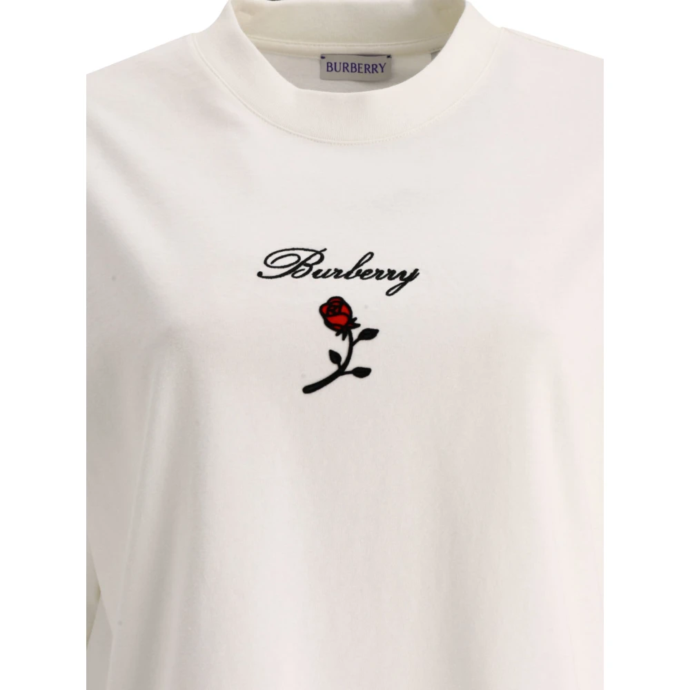 Burberry Roze Katoenen T-Shirt White Dames