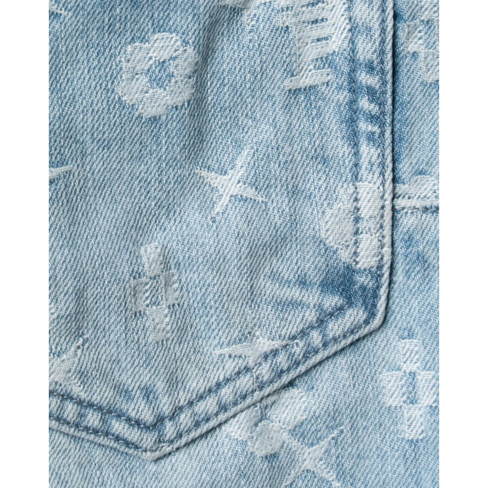 Purple Brand Luxe Jaquard Print Denim Jeans Blue Heren