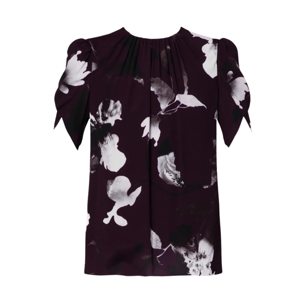 Erdem Bloemenprint Crew Neck Top Purple Dames