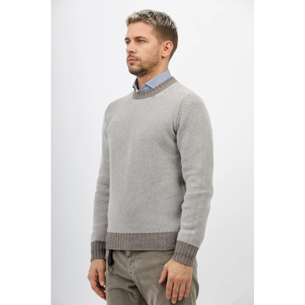 Gran Sasso Honeycomb Crew Neck Sweater Beige Heren