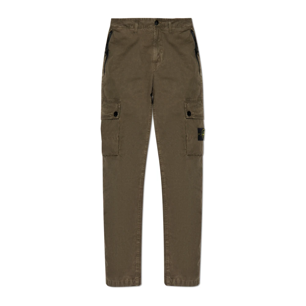 Stone Island Men's Green Straight Trousers, W32, Cargo Trousers