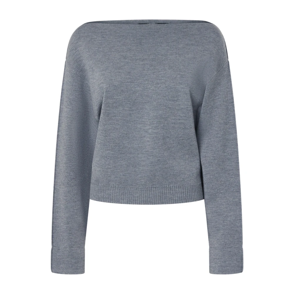 Pinko Wollen boothals trui Gray Dames