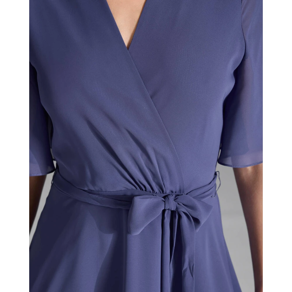 Swing Wikkel Chiffon Jurk Blue Dames