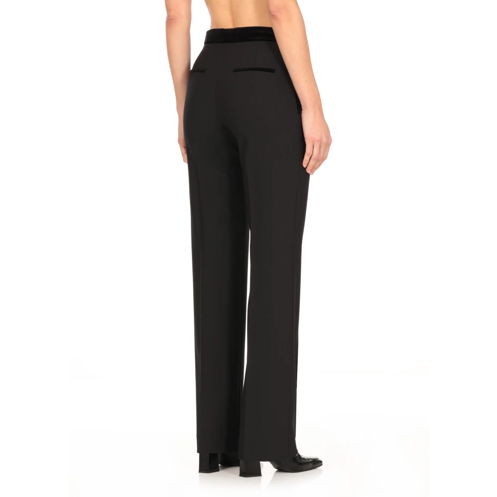 Antonelli Firenze Zwarte wollen blend hoge taille broek Black Dames