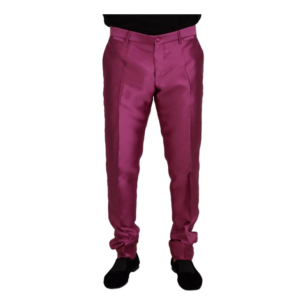Dolce & Gabbana Men's Pink Chinos, S, Slim Fit Formal Dress Trousers