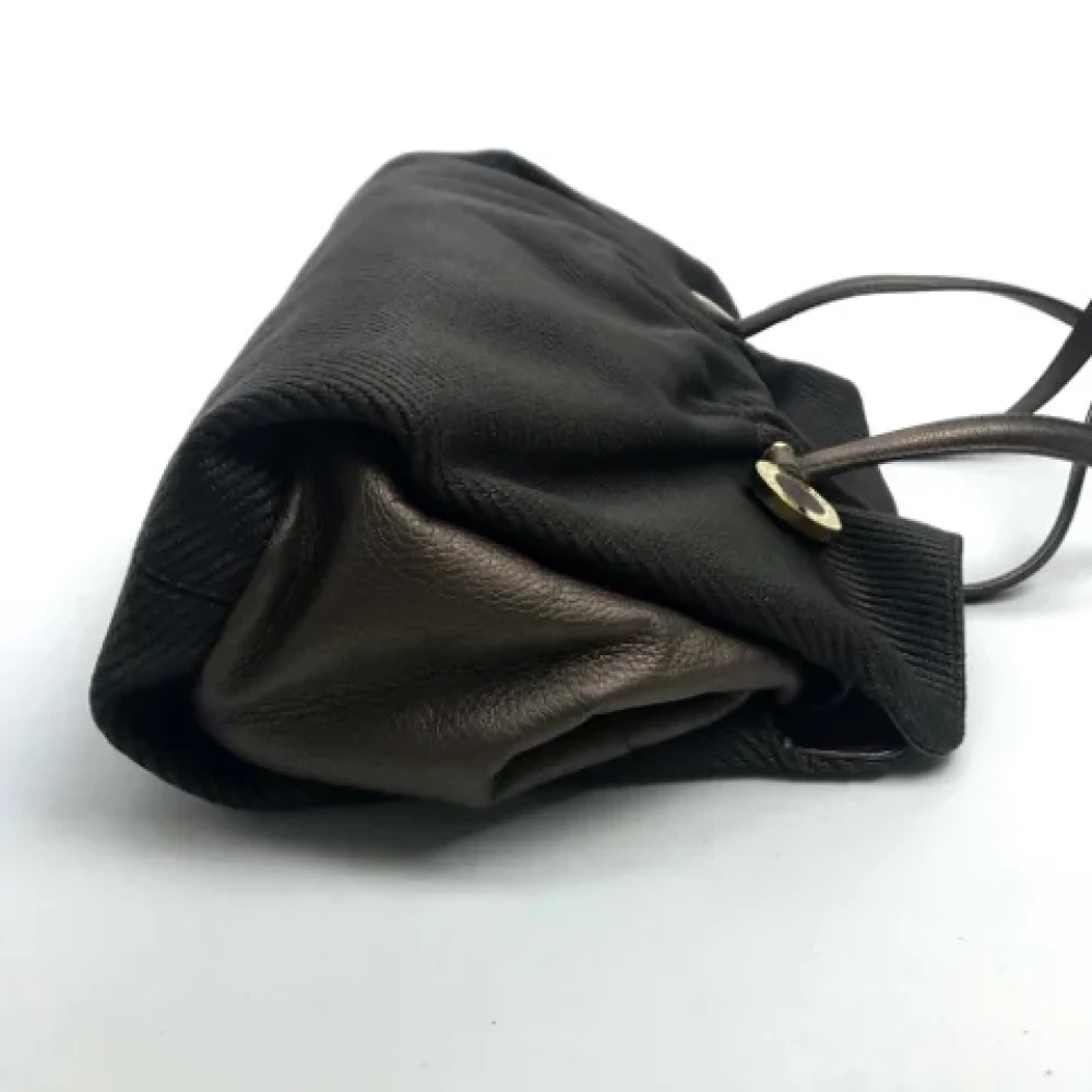 Bvlgari Vintage Pre-owned Leather shoulder-bags Brown Dames