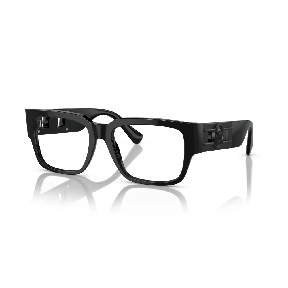 Versace Unisex Black Glasses, 53 Mm, Eyewear Frames With Logo