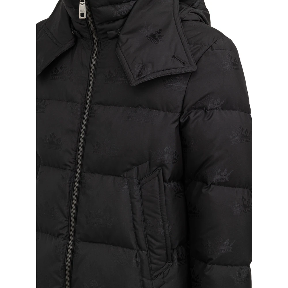 Dolce & Gabbana Zwarte All Over Logo Jas Black Heren