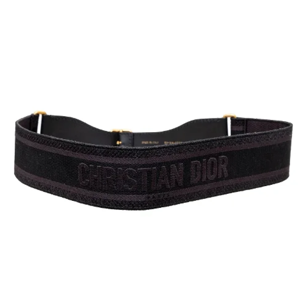 Dior Vintage Pre-owned Canvas belts Black Dames