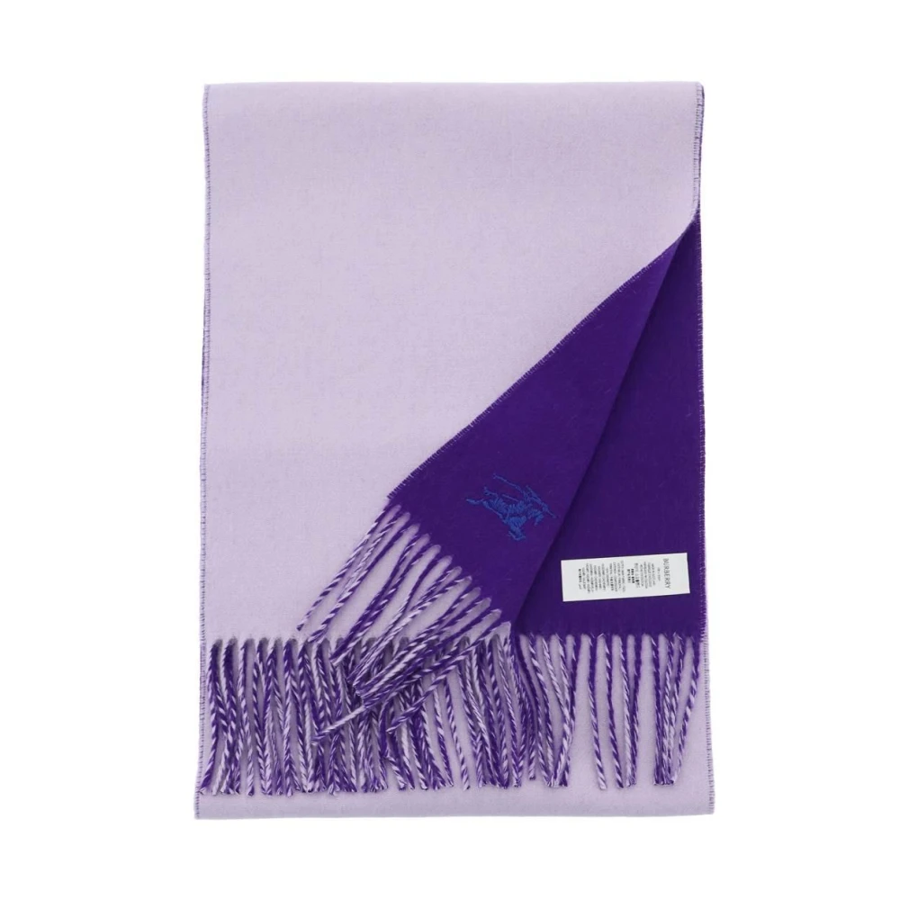 Burberry Omkeerbare Cashmere Sjaal met Equestrian Knight Design Purple Unisex