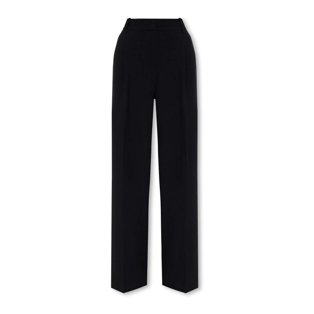 Michael Kors Women's Black Pleat-Front Trousers - Wide Trousers - Xs - Trousers