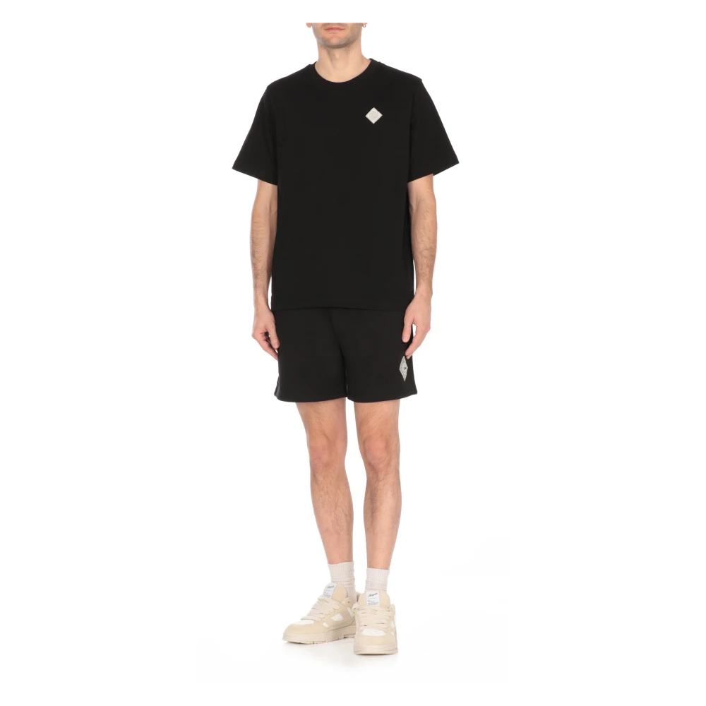 Casablanca Zwarte katoenen T-shirt met logo Black Heren