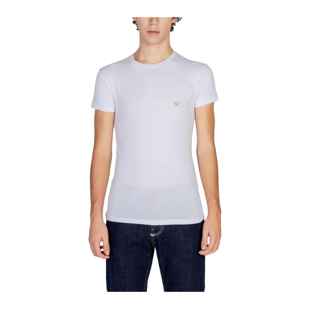 Emporio Armani Witte korte mouw ronde hals T-shirt White Heren