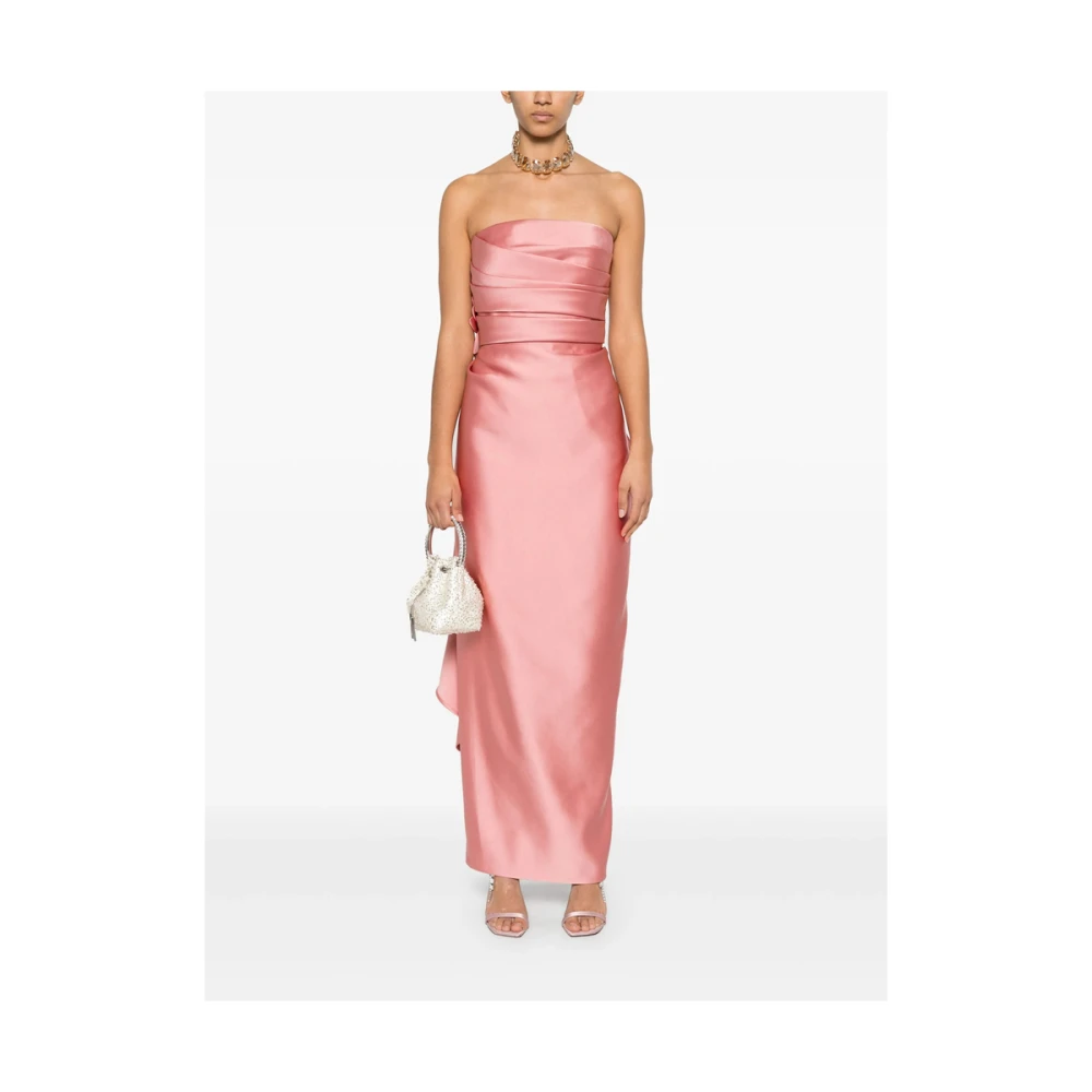 Elie Saab Poederroze Strapless Gedrapeerd Jurk Pink Dames