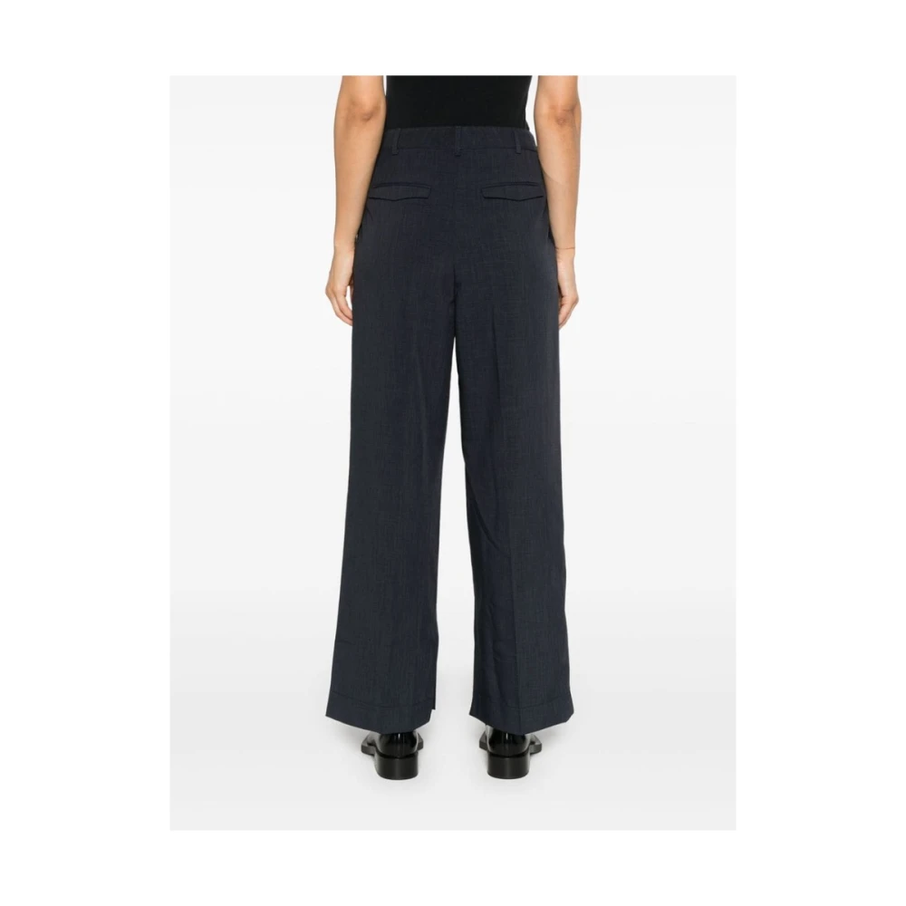 Birgitte Herskind Midnight Blue Chambray Geplooide Broek Blue Dames