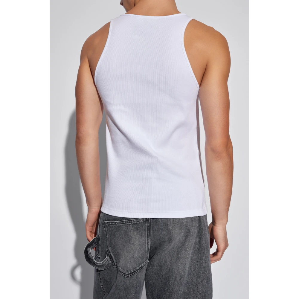 Moschino Mouwloos T-shirt White Heren