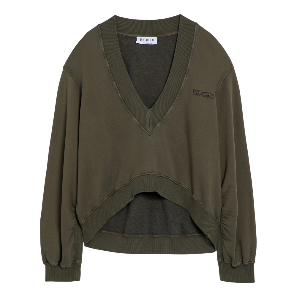 The Attico Crew Neck Fall Sweatshirt Green Dames