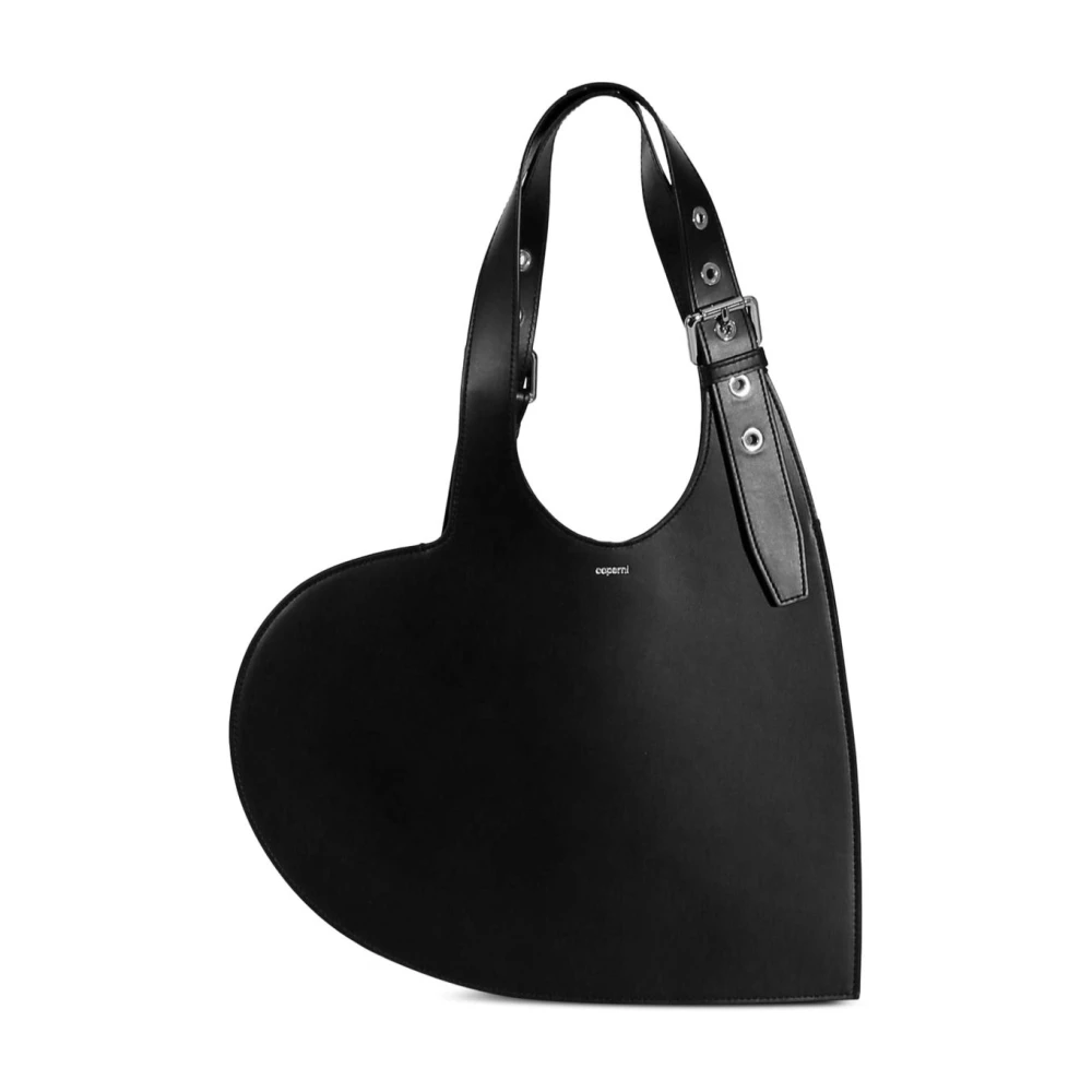 Coperni Women's Black Heart Leather Tote Bag