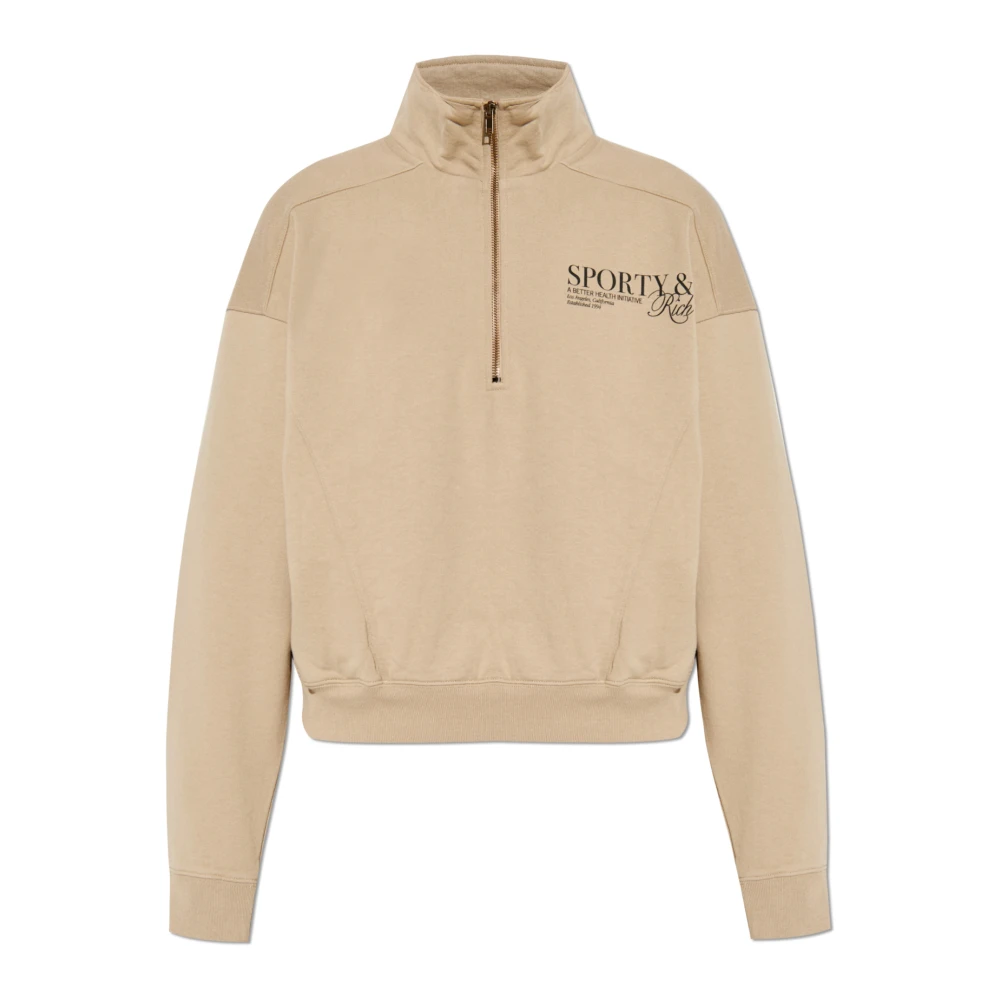 Sporty & Rich Hoge Kraag Sweatshirt Beige Unisex