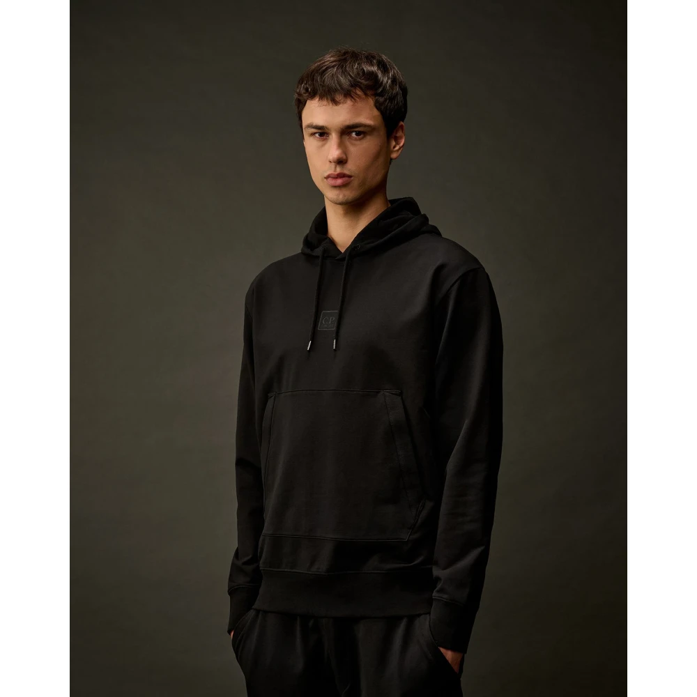 C.P. Company Zwarte Metropolis Sweater met Rubberen Logo Black Heren