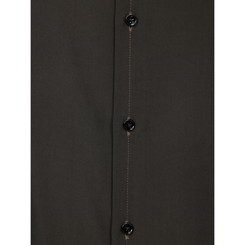 Lemaire Minimalistisch Overhemd met Borstzak Lange Mouwen Brown Heren