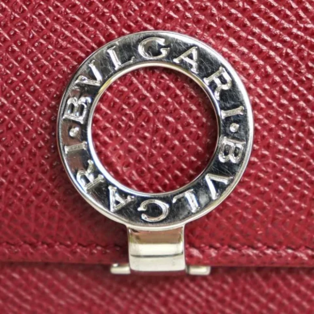Bvlgari Vintage Pre-owned Leather wallets Red Dames