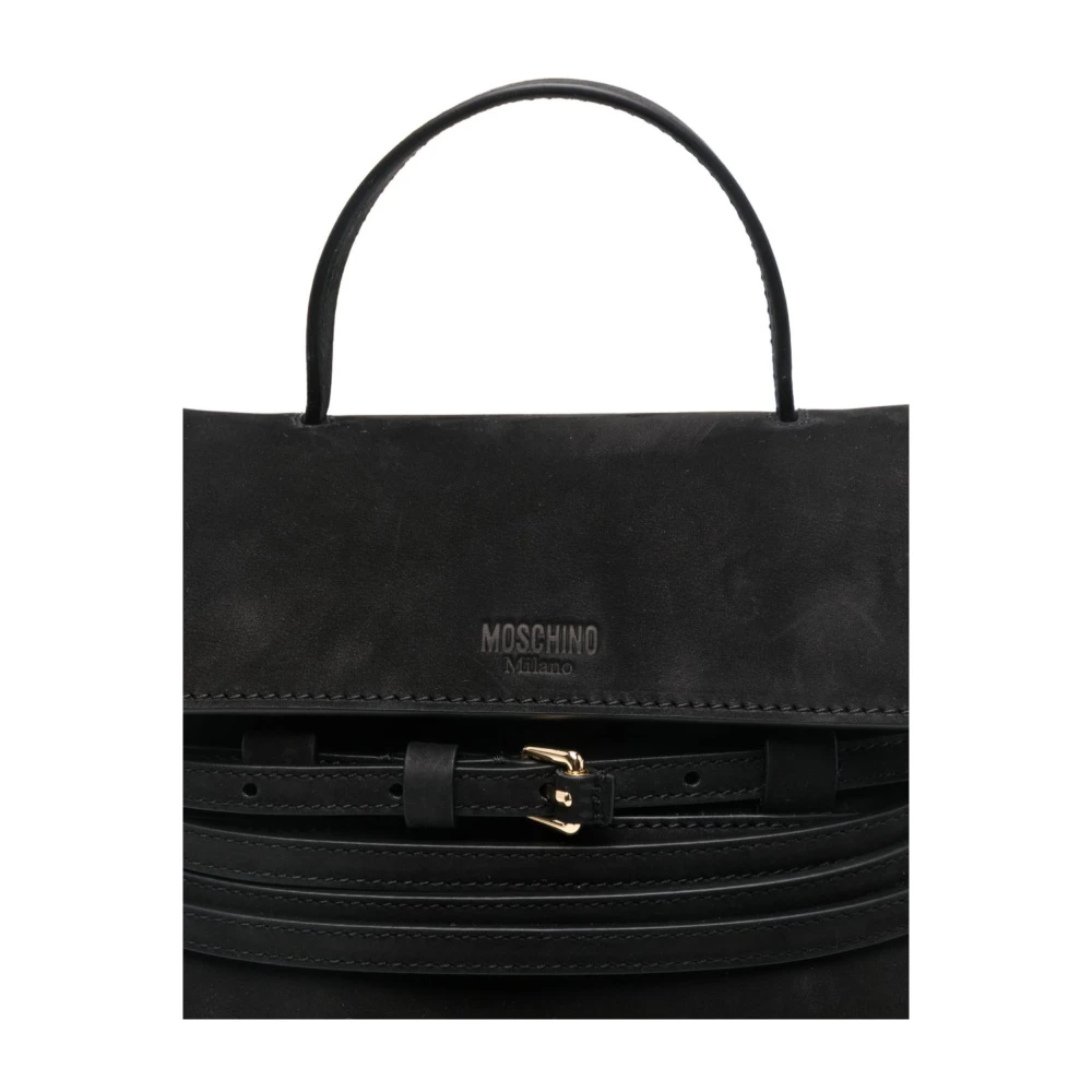Moschino Zwarte Schoudertas met Overslag Black Dames