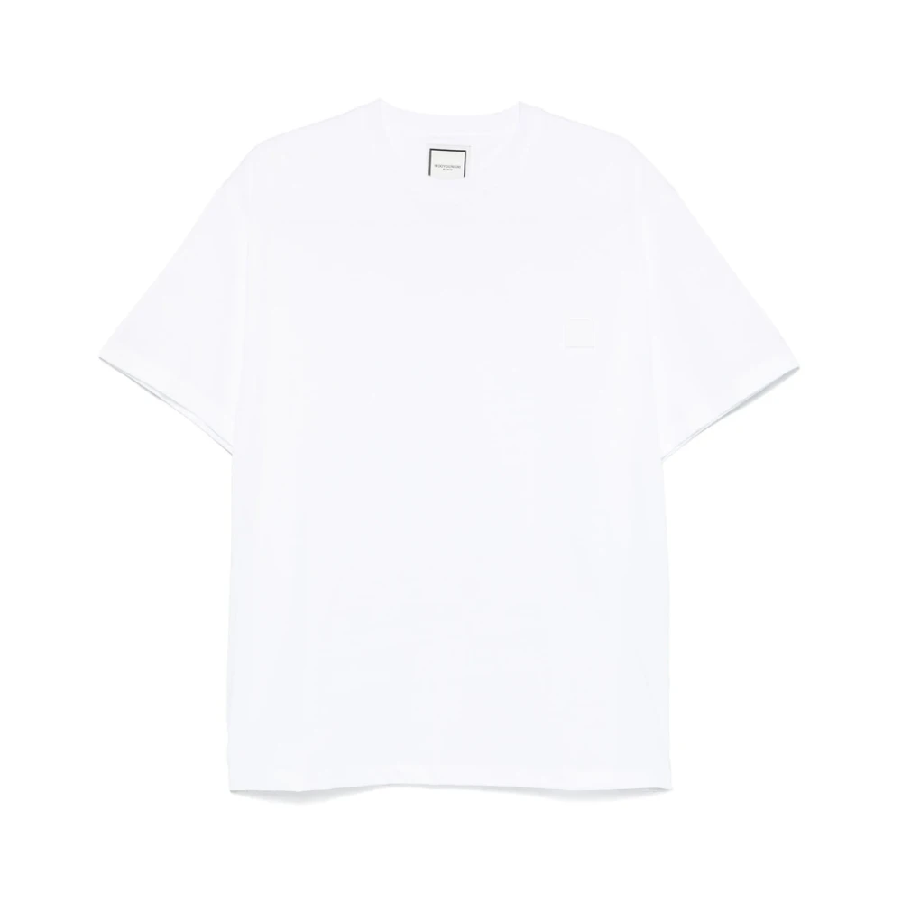 Wooyoungmi Wit Crew Neck Logo Patch T-shirt White Heren