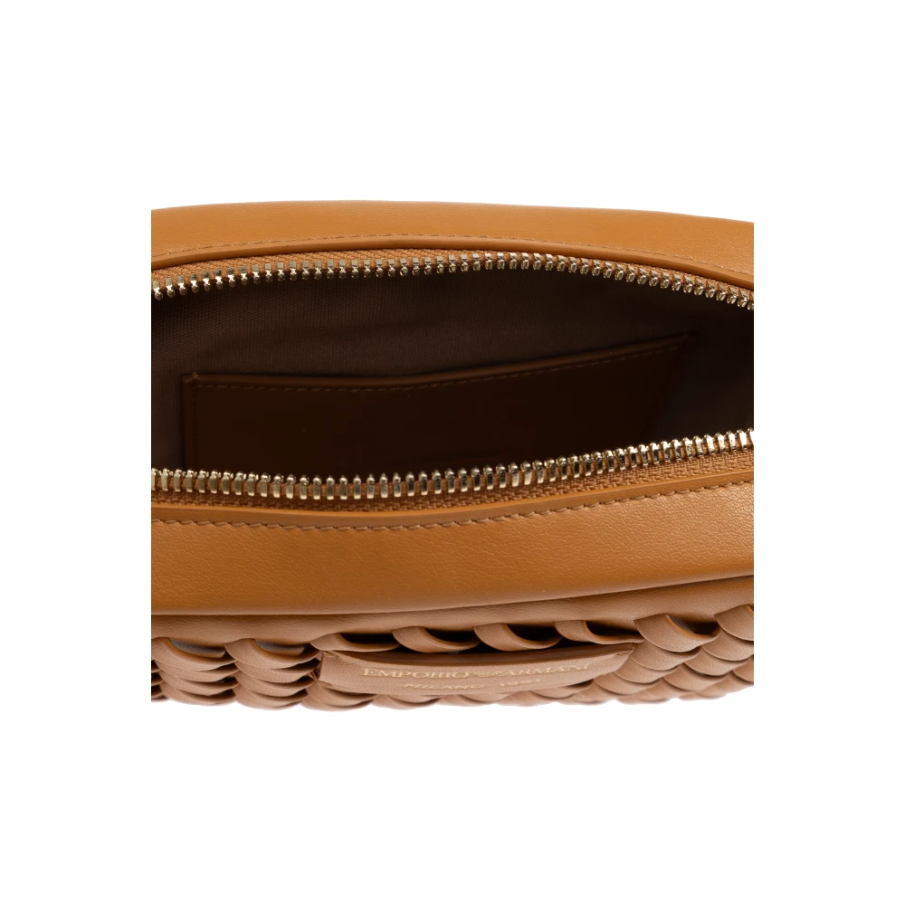 Emporio Armani Schoudertas met decoratief vlechtwerk Beige Dames