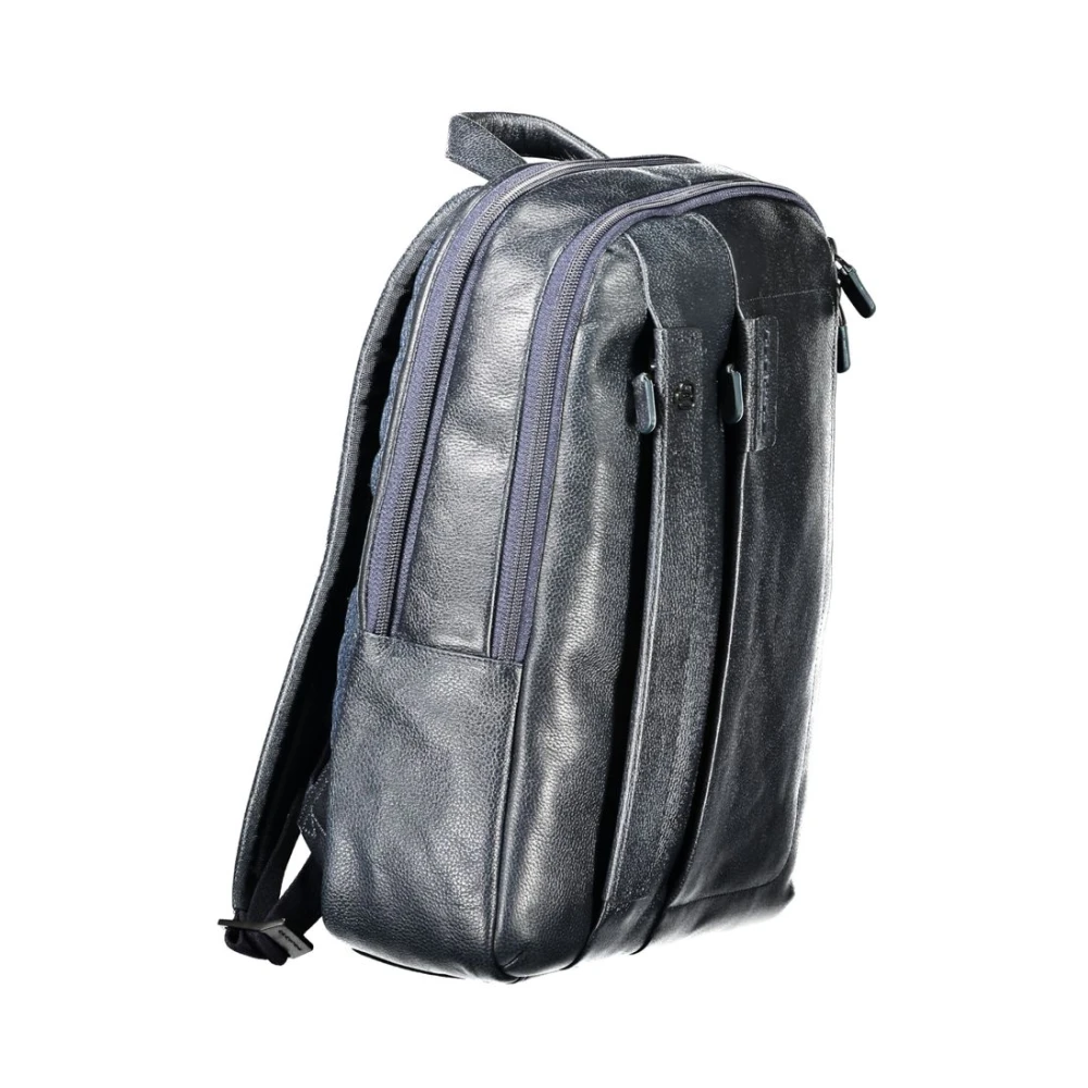Piquadro Blauwe Leren Rugzak Blue Heren