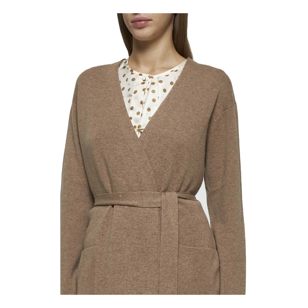 Max Mara Hazelnoot Gestro Cardigan Sweater Brown Dames