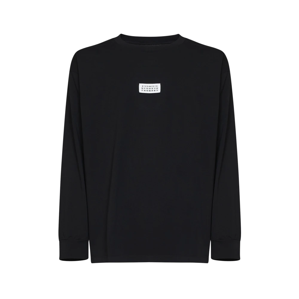 Mm6 Maison Margiela Men's Blue Numeric Crewneck Jumper - Long Sleeve T-Shirts - Xl - Tops