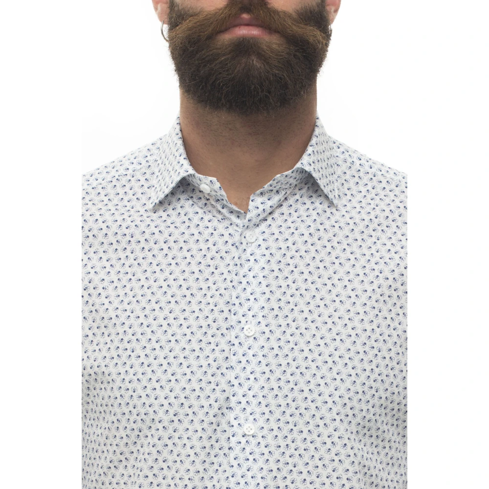 Càrrel Italiaanse hals Casual overhemd bloemenfantasie Multicolor Heren