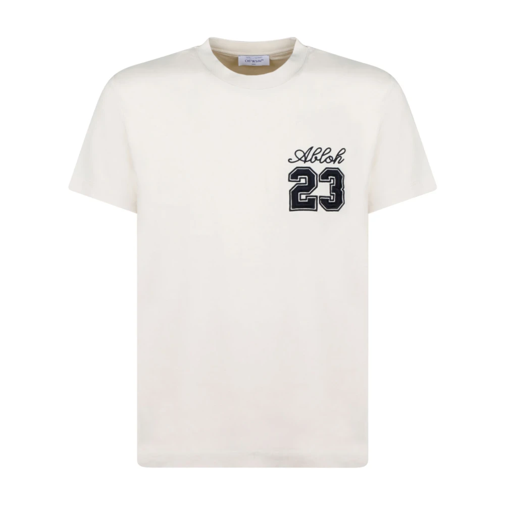 Off White Zwart Skate T-Shirt met Geborduurd Logo Skate T-Shirt met Geborduurd Logo Black White Heren