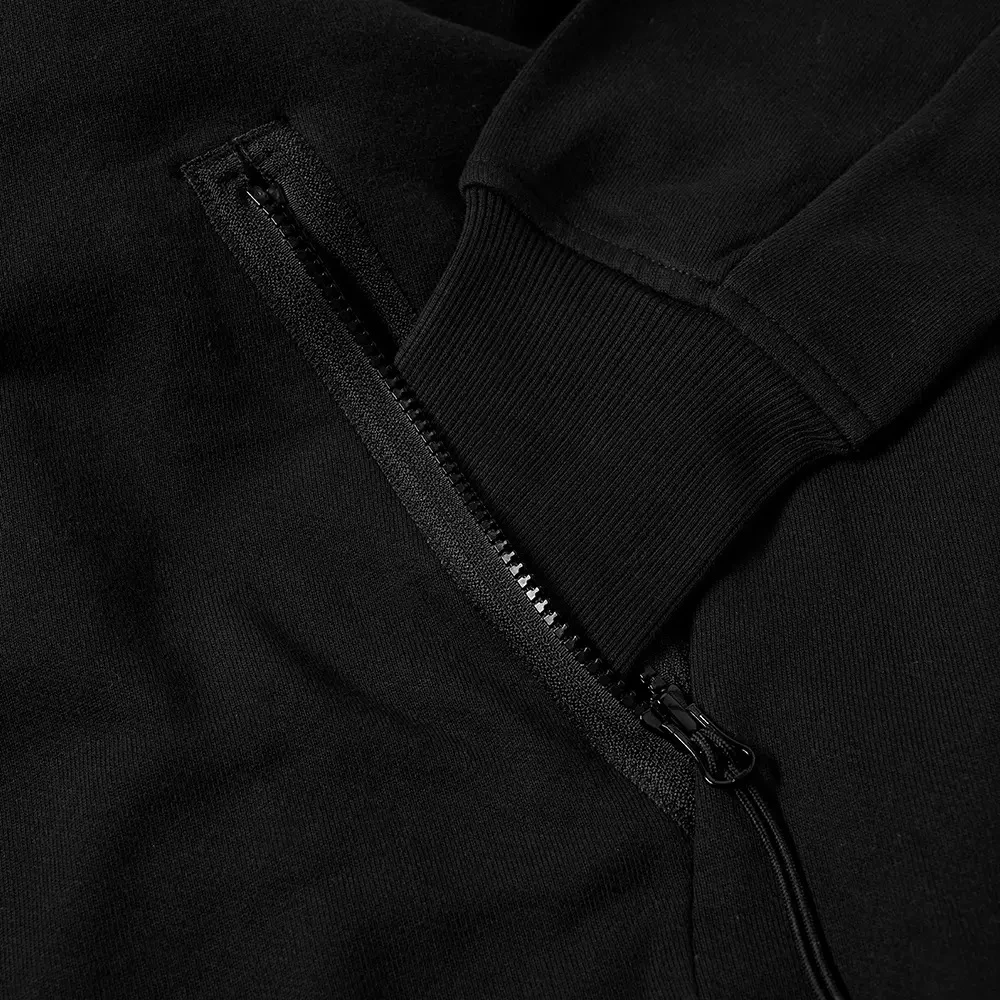 C.P. Company Diagonaal verhoogde fleece hoodie Goggle Black Heren