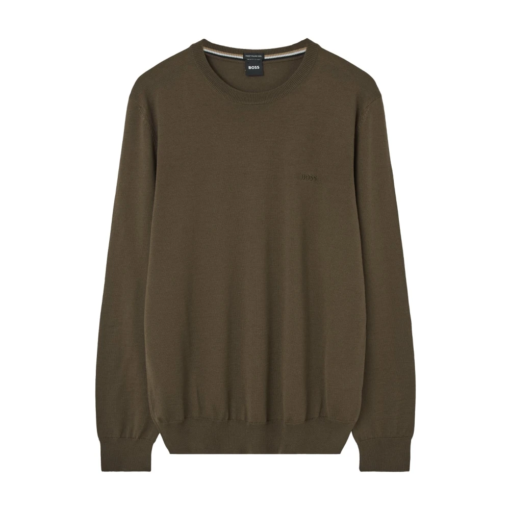 Boss Bruin Logo Jersey Sweater Brown Heren
