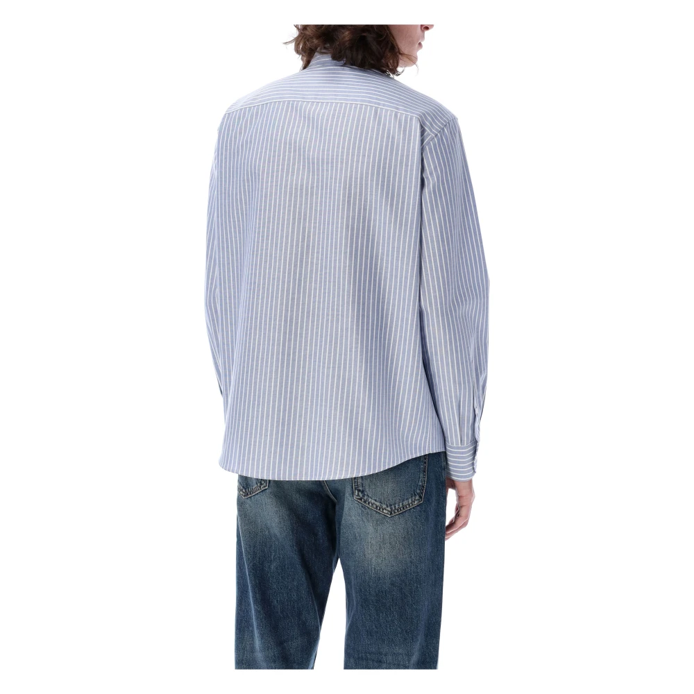 Valentino Garavani Gestreept Overhemd Klassieke Stijl Trendy Look Blue Heren