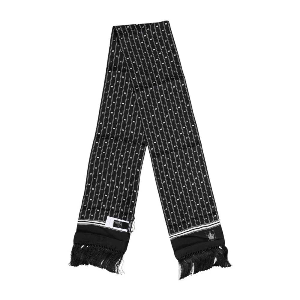 Dolce & Gabbana Men's Black Luxurious Fringes Foulard Scarf