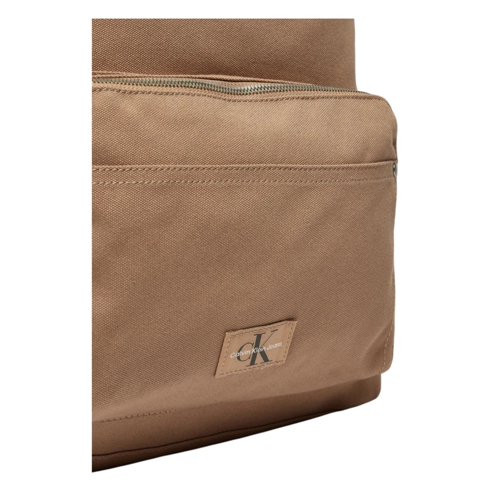 Calvin Klein Stijlvolle Polyester Tas met Meerdere Zakken Beige Heren