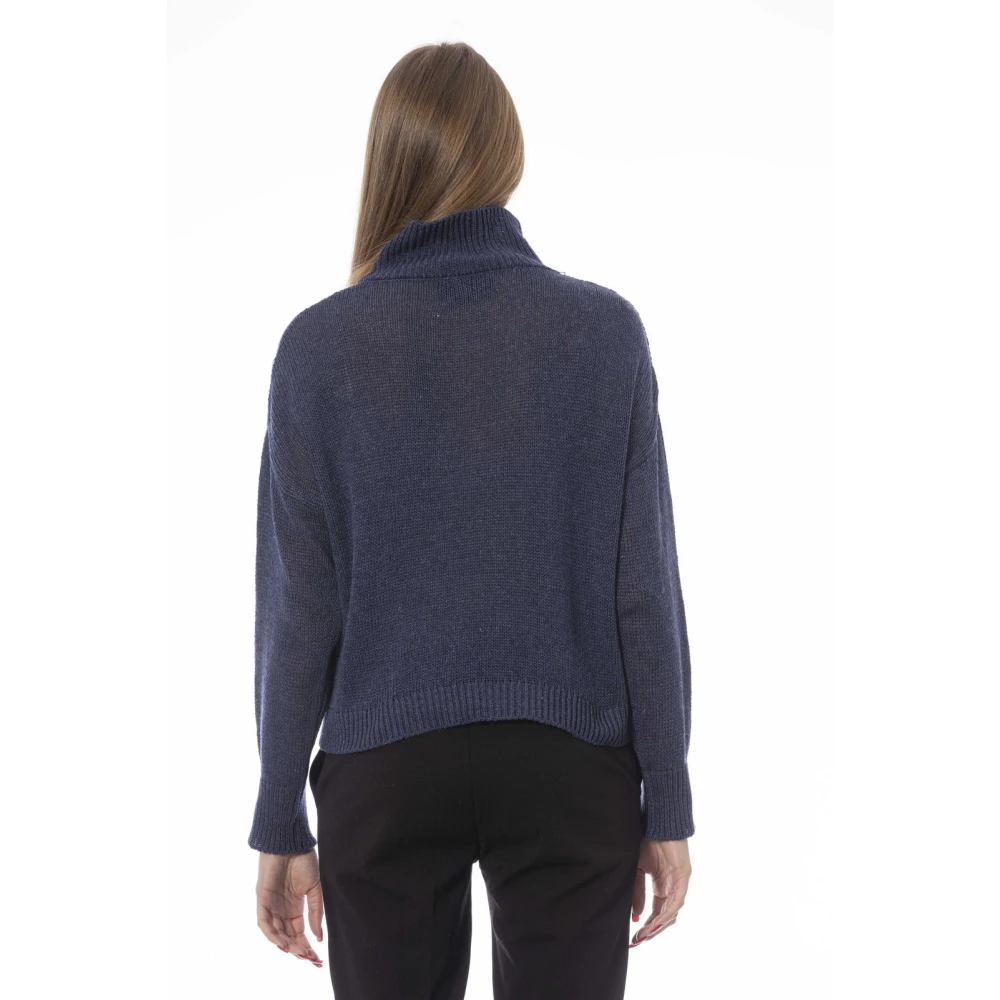 Baldinini Vulkaan Hals Lange Mouw Trui Blue Dames