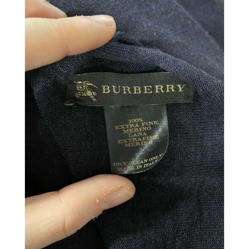 Burberry Vintage Pre-owned Wool scarves Blue Dames