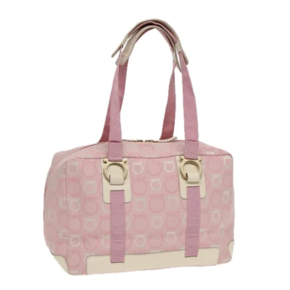 Salvatore Ferragamo Pre-owned Canvas handbags Pink Dames