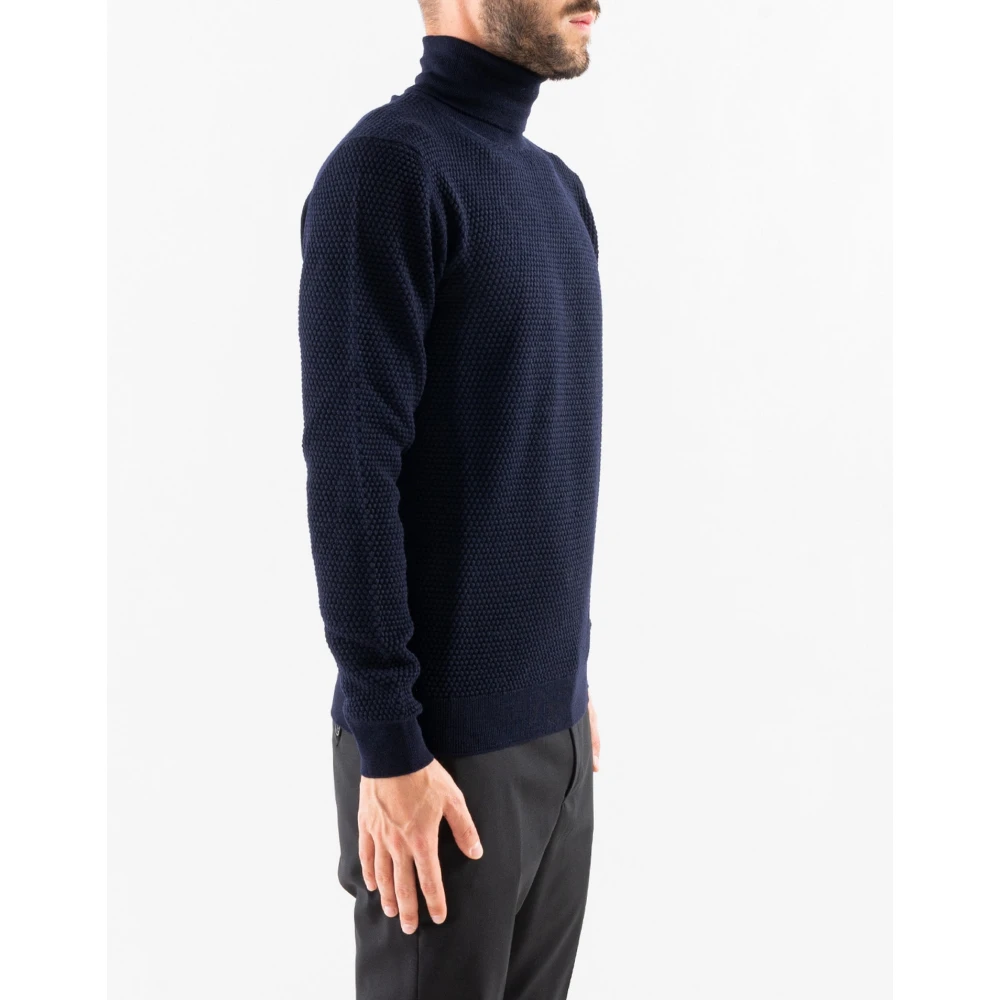 Corsinelabedoli Turtleneck Jumpers in Marino Wol Blue Heren