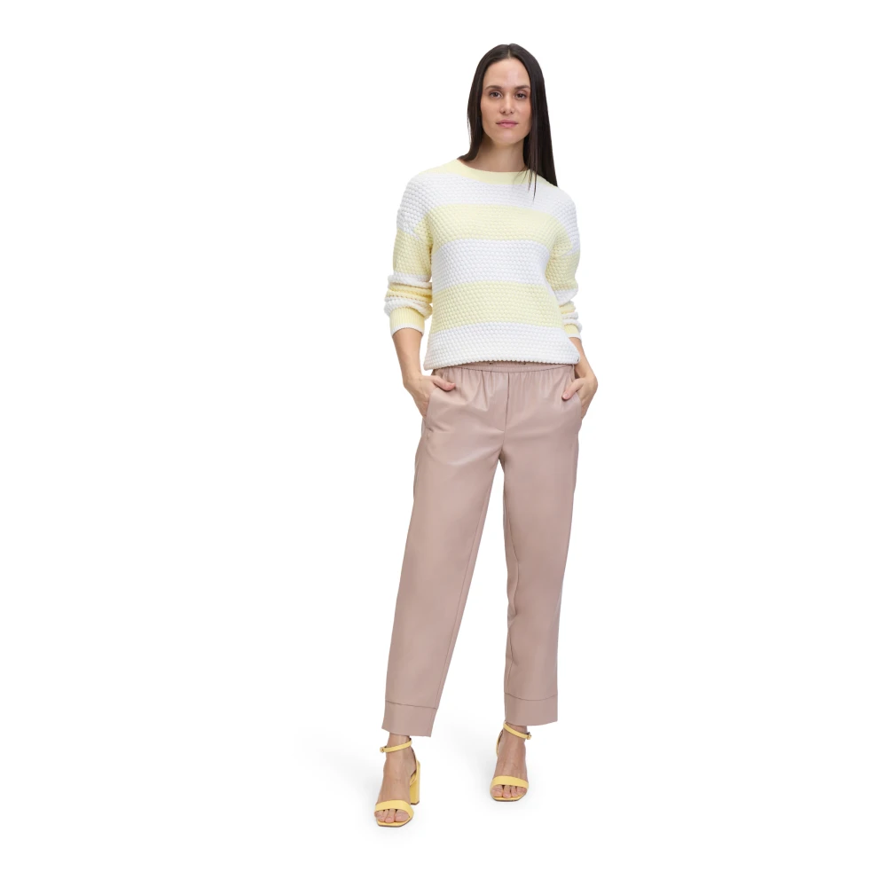 Betty & Co Gebreide trui met structuur Yellow Dames