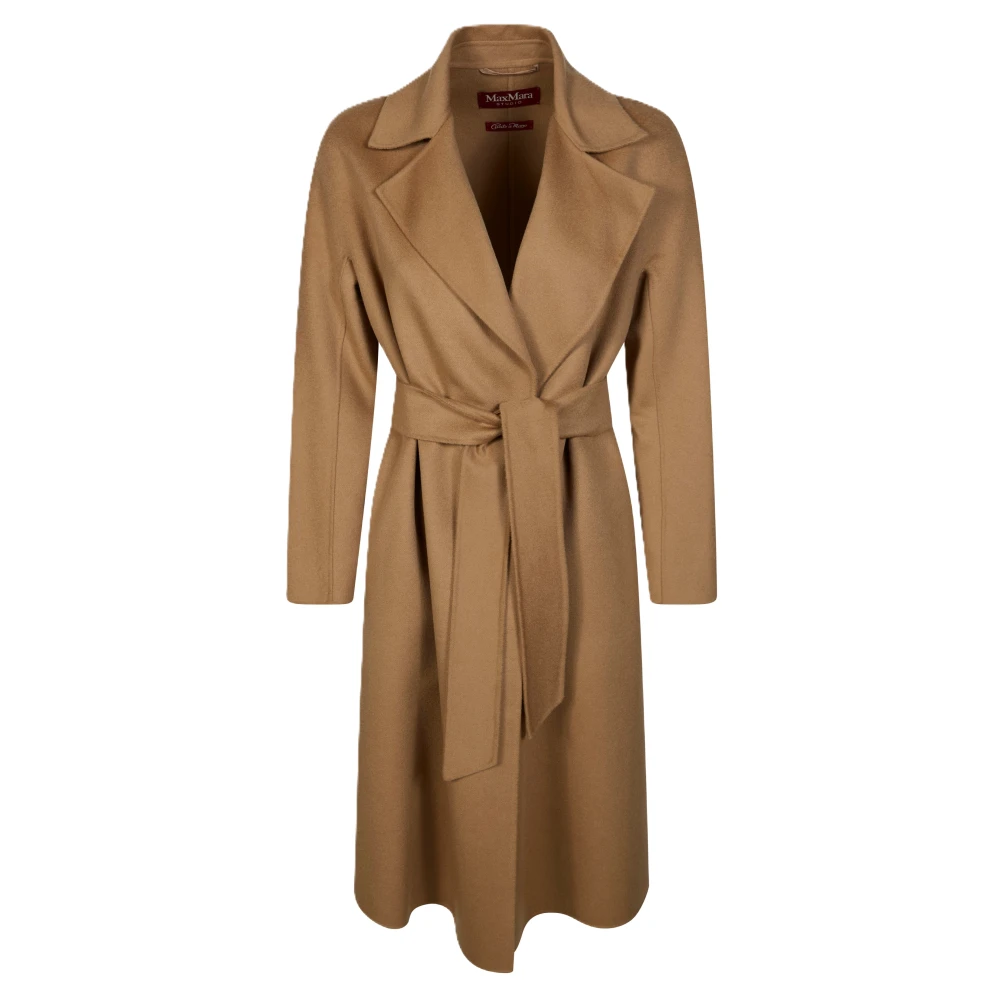 Max Mara Studio Kvinno Brun Kappor & Rockar Dam, Xs, Kashmir, Mstcles Kappa
