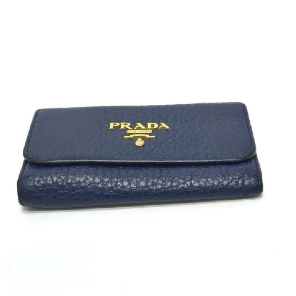 Prada Vintage Pre-owned Leather wallets Blue Dames