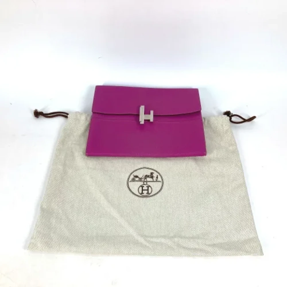 Hermès Vintage Pre-owned Leather clutches Purple Dames